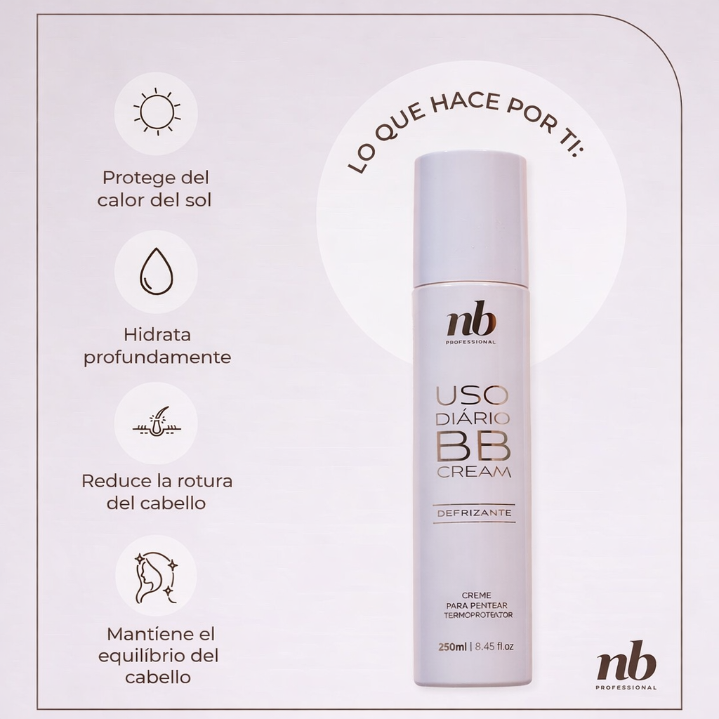 Protector Térmico BB Cream Defrizante 250ml - Leave-in Anti Frizz